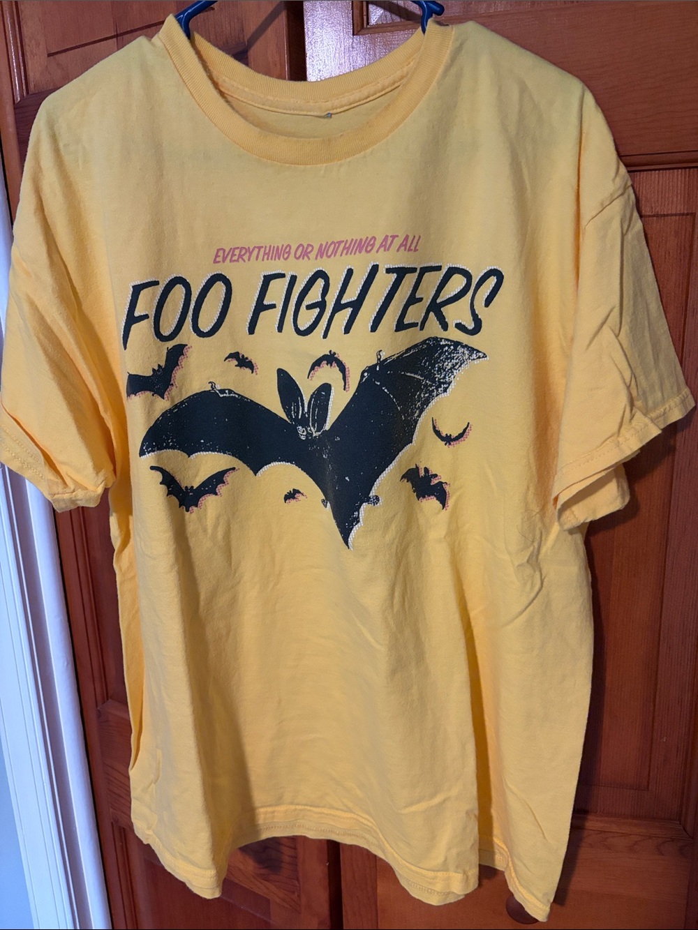 Foo Fighters Yellow Graphic Tee - Band Logo Short Sleeve Shirt